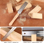 Japanese Hand Saw, 6 Inch Double Edge Flush Cut Saw, SK5 Double Flexible Blade 17/11 TPI Comfortable Hand Wood Handle, Precise and Lightweight Cutting, for Woodworking and Garden Trim