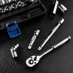 EPAuto 45 Pieces 3/8" Drive Socket Set with 72-Tooth Pear Head Ratchet