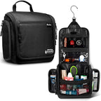 Travel Toiletry Bag for Men and Women - Large Hanging Toiletry Organizer - Waterproof Hygiene Bag with Metal XXL Swivel Hook, with Sturdy Zippers and 19 Compartments for Toiletries, Makeup, Cosmetics