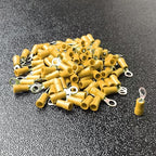 ANGSTROM #6 Bolt Ring Terminals, Insulated Electrical Crimp Connectors 100pcs (12-10ga Yellow)
