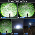 Rechargeable Flashlights High Lumens, 99,000 Lumen Brightest Led Flashlight with 5 Modes & 15H Long Runtime, Powerful Waterproof Handheld Flash Light, Super Bright Flashlight for Home, Camping