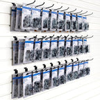 POETISKE Slatwall Hooks 32PC 12 Inch, Heavy Duty Pegboard Gridwall Display Hooks for Retail, Garage Organization, Black