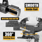 Dual-Purpose Combined Bench Vise, 3.3 Inch Table Vise, Universal Rotate 360° Work Clamp-On Vise,Table Vice With Quick Adjustment for Woodworking, Drilling, Sawing, Metal Working and DIY