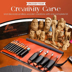 IBANUPRA All-in-One Wood Carving kit Included Wood Carving Knife Set, Whittling Knife Set, Safety Gloves, Sand Paper, Leather Strop, Paint Kit, Compound & Leather Case for Beginners or Professionals