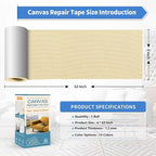 KING MOUNTAIN Canvas Repair Tape,Outdoor Gear Patch, 4×63 Inches,Waterproof,Self-Adhesive for Repairing Boat Covers,Sun Shades,Sofas,Tents,Lounge Chairs,Awnings (Beige)