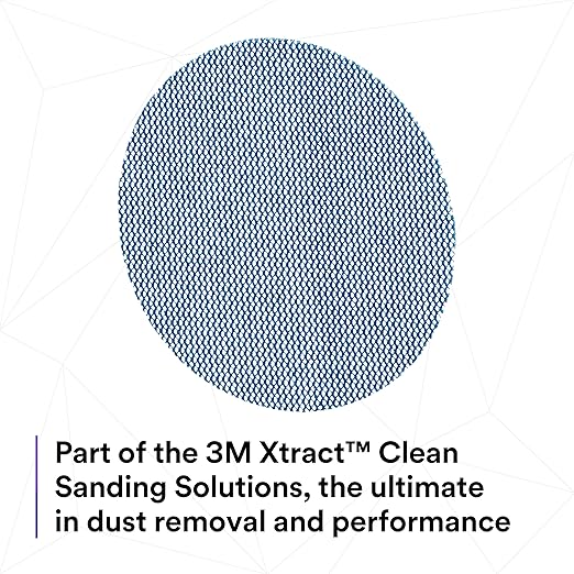 3M Xtract Net Disc 310W, 80+, 5 in, Die 500X, Pack of 50 Hook and Loop Sanding Discs, Virtually Dust-Free, Value Option for Metal, Wood, Composites, Stock Removal, and Fine Finishing