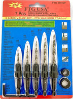 FTG USA Adjustable Wood Countersink Drill Bit Set 5 Pc Countersink Drill Bit #4#6#8#10#12 with Tapered Drill Bit for Woodworking