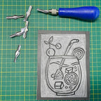 Falling in Art Linoleum Block Cutters - 6 Different Shaped Lino Cutters, Assorted Blades for Printmaking, Precision Carvings(2 Set)