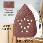 Black and Decker Mouse Sander Pads 220 Grit 50 Pack, Mouse Sander Sandpaper, 12 Hole Hook and Loop Sanding Pads, Detail Palm Sand Paper Set with Tack Cloth by S&F STEAD & FAST