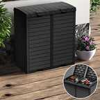Vixzen 68Gallon Outdoor Trash Can with Lid,Waterproof Resin Waste Bin,Lightweight,Large Sturdy Garbage Bin for Patio,Kitchen,Backyard,Black