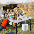 Dragosum 50" Folding Fish Cleaning Table with Foldable Sink, Outdoor Fillet Station Portable Camping Kitchen Station with Smaller Folding Volume, Larger Desktop, Fish Cleaning Kit