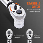 VEVOR Torque Wrench, 3/8-inch Drive Click Torque Wrench 10-80ft.lb/14-110n.m, Dual-Direction Adjustable Torque Wrench Set, Mechanical Dual Range Scales Torque Wrench Kit with Adapters Extension Rod