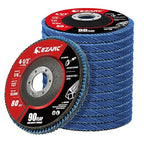 EZARC 12 Pack 80 Grit Flap Discs 4 1/2 for Angle Grinder, 4.5" x 7/8" T27 High Density Jumbo Zirconia Sanding Disc for Rust Removal, Finishing, Grinding, Deburring