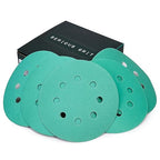 Sanding Discs 5 Inch 8 Hole Assortment - 80, 120, 150, 180, 220 Grit (10/Each) - Heavy-Duty Hook & Loop Wet Dry Film Sandpaper Discs - Sand Paper for Random Orbital Sanders - 50 Pack Box