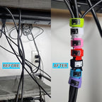 CableLock Cable Ties - 50 Pack - 8 Inch Reusable Cord Organizers - Clean Cable Management for Gaming and Home Office (Red)
