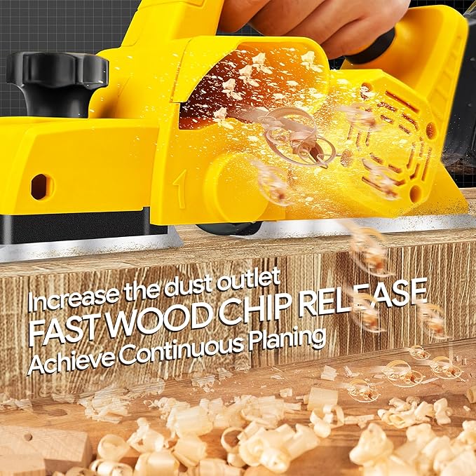 Cordless Handheld Planer Compatible with Dewalt 20V Max Battery(No Battery) Electric Power Planer, Brushless 15000RPM Portable 3-1/4 Inch Power Wood Planer for Woodworking,Carpenter Home DIY