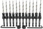 FTG USA 12 Pc #10 (3/16") Countersink Drill Bit Set for Wood with Tapered Drill Bit