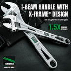 SK 12-Inch Adjustable Wrench, 1-1/2" Jaw Capacity, Cr-V Steel, SAE&Metric Scales