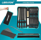 Libraton 31PCs Metal File Set, Metal Files, Metal Files for Steel, 12 Needle Files with Case, Riffler File, 12 Sandpapers, Steel Brush, File Sets for Wood and Metal, for Metalworking & Woodworking