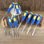 Lulu Home 13 PCS Wood Chisel with Canvas Bag, Wood Carving Tool Set Including Steel Beveled Chisel Tools with Rubber Handles, Rasps and Sharpening Stones for Woodworking