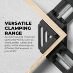 90-Degree Angle Clamp - Home Improvement Corner Clamp for Wood, Metal Tubes & Glass - Adjustable Hand Tool - Aluminum Alloy Die-Cast