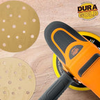 Dura-Gold Premium 6" Gold Sanding Discs -800 Grit (Box of 50) - 17 Hole Pattern Dustless Hook & Loop Backing Sandpaper for DA Sanders, Aluminum Oxide Abrasive - Sand Automotive Paint Woodworking Wood