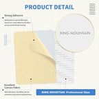 KING MOUNTAIN Canvas Repair Patch 5×8 Inch Self-Adhesive Waterproof Fabric Patch for Sofas, Tents, Furniture,Tote Bags, Car Seats (Beige)