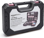 Amazon Basics Household Tool Kit With Storage Case, 142 Piece, Pink, 13.39 x 9.25 x 2.95 inch