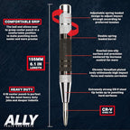 ALLY Tools Super Strong 3 PC SET of 6 Inch Heavy Duty Automatic Center Punch, Perfect Automatic Center Punch for Metal, Wood, Plastic, Glass, and Marble – Features Spring Loaded Center Punch Design