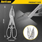 HURRICANE 12 inch Aluminum Metal Cutter with Replaceable Blades, Heavy-Duty Straight Cut Aluminum Snips, Large Handle Metal Shears for Cutting Tin, Copper, Vinyl, Steel, and Stainless Steel
