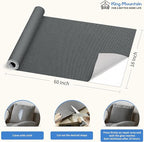 KING MOUNTAIN Canvas Repair Patch 16×60 Inch Self-Adhesive Waterproof Fabric Patch for Sofas, Tents, Furniture,Tote Bags, Car Seats (Dark Grey 2.0)
