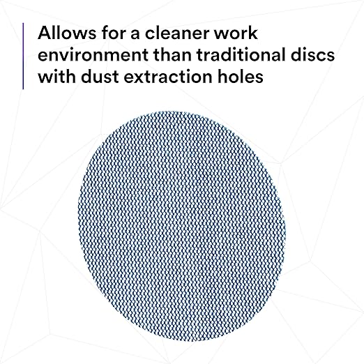 3M Xtract Net Disc 310W, 180+, 5 in, Die 500X, Pack of 50 Hook and Loop Sanding Discs, Virtually Dust-Free, Value Option for Metal, Wood, Composites, Stock Removal, and Fine Finishing