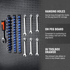ALOANES Magnetic Socket Organizer Set, 3-Piece Heavy Duty Aluminum Socket Holder Socket Rail Organizer for Tool Box, 360° Swivel Clips Socket Rack 1/4, 3/8, 1/2-Inch x 40 Clips (Blue)