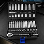 EPAuto 45 Pieces 3/8" Drive Socket Set with 72-Tooth Pear Head Ratchet