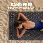 SUN'Y Waffle Microfiber Beach Towel – Sand Free, Quick Dry, Ultra Absorbent, Lightweight & Compact Travel Towel with Carry Bag - Large (63” x 31.5”), Newport