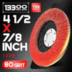 EZARC Ceramic Flap Discs 80 Grit, 4 1/2 x 7/8-Inch Flap Sanding Disc, Type 29 Ceramic Grinding Wheel for Stainless Steel, Non-Ferrous Metal, Cast Iron, Sheet Metal, 10 Pack