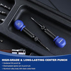 WORKPRO 5" Automatic Center Punch for Metal, Adjustable Spring Loaded Center Punch with Cushion Cap, Metal Punch Tool, Center Hole Punch for Wood, Metal, Plastic