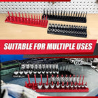 6PCS Socket Organizer Tray Set,1/2", 1/4" and 3/8" SAE & Metric Deep & Shallow Socket Holder Kit, Deep and Shallow Socket Holders for Toolboxes(sockets not included)