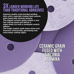 Dura-Gold Premium 600 Grit 5" Purple Film Ceramic Sanding Discs, 8-Hole Pattern, Box of 50 - Dustless Hook & Loop Backing Sandpaper for DA & Random Orbital Sanders - Sand Auto Paint, Wood, Woodworking