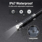 Teslong Two-Way Articulating Borescope with Light, USB-C Endoscope Inspection Camera with 5FT Semi-Rigid Probe, Flexible Snake Scope for Home Repair, Automotive, Compatible with iPhone 15/16 & Android