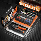SOMELINE Ferrule Crimping Tool Kit,Self-Adjusting Pliers for wire ferrules AWG 24-8, With 9 Sizes Insulated Wire Ferrules Terminals,Square Crimp Connector Assortment Kit (GX9-4)