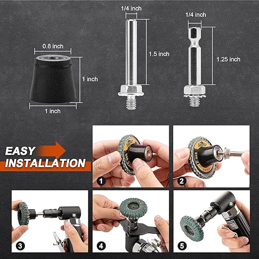 12PCS Mixed Curved Flap Disc 2 Inch Roll Lock Quick Change Sanding Discs 1pcs 1/4" Holder Surface Grinding Disc for Die Grinder 40/60/80/120 Grit Metal Wood Surface Finish Weld Rust Removal