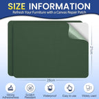 Self-Adhesive Canvas Repair Tape, 8.3" x 11" Waterproof Canvas Repair Patch, Fabric Patch Repairs Kit for Furniture, Tents, Sunbrellas, Boat Covers Awnings, Couches, Clothes, Bags Army Green