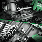 SK Reversible Ratcheting Wrench Set, Combination Wrench Set, 13-Piece, SAE 1/4" to 1", 72-Tooth, Premium CR-V Construction, with Rack Organizer