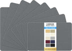 KING MOUNTAIN Canvas Repair Patch 5×8 Inch 8 Pcs Self-Adhesive Waterproof Fabric Patch for Sofas, Tents, Furniture,Tote Bags, Car Seats (Charcoal Grey)
