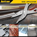 HURRICANE 12 inch Aluminum Metal Cutter with Replaceable Blades, Heavy-Duty Straight Cut Aluminum Snips, Large Handle Metal Shears for Cutting Tin, Copper, Vinyl, Steel, and Stainless Steel