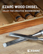 EZARC 6 Pieces Wood Chisel Tool Sets Woodworking Carving Chisel Kit with Premium Wooden Case for Carpenter Craftsman