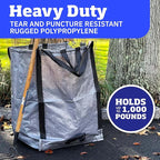 DURASACK Heavy Duty Home and Yard Bags 48-Gallon Reusable Self-Standing Lawn and Leaf Bags Garbage Can with Reinforced Handles, Gray, 3 Pack