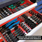 StealthMounts Drawer Hive ¼ Socket Holder – 10 Pack | Modular Drawer Tool Organiser | Injection-Moulded TPE | Made in The UK