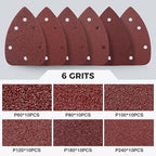 S SATC 60 PCS Mouse Sander Sandpaper 6 Holes Detail Sander Sandpaper Palm Sander Paper Hook and Loop Mouse Sanding Pads Assorted 60/80/100/120/180/240 Grit